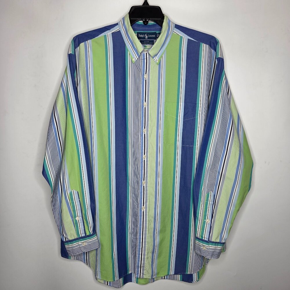 Ralph Lauren Button Down Shirt Men's XL Long Sleeve Blake Fit 2-Ply Cotton